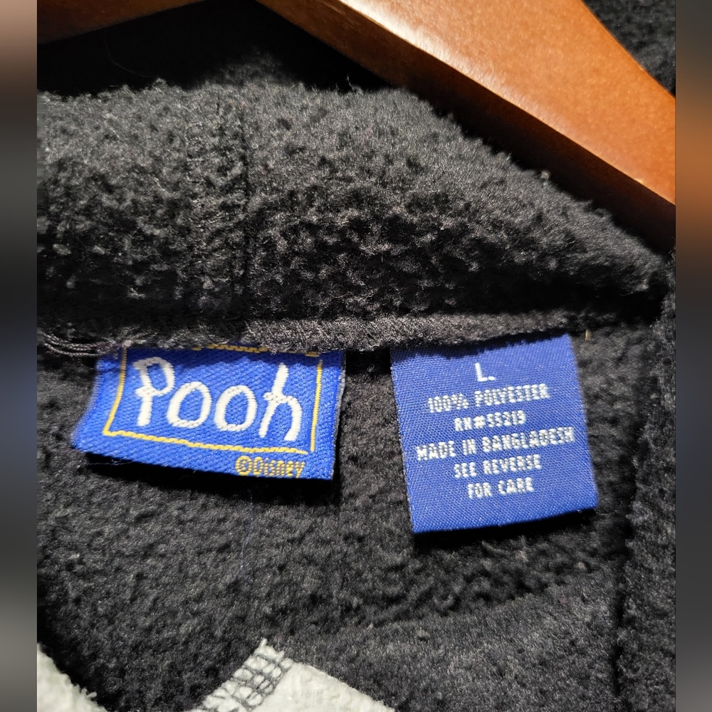 Disney Pooh And Tigger Vintage Black Fleece Hooded Sweatshirt Women's Size Large - Picture 8 of 10
